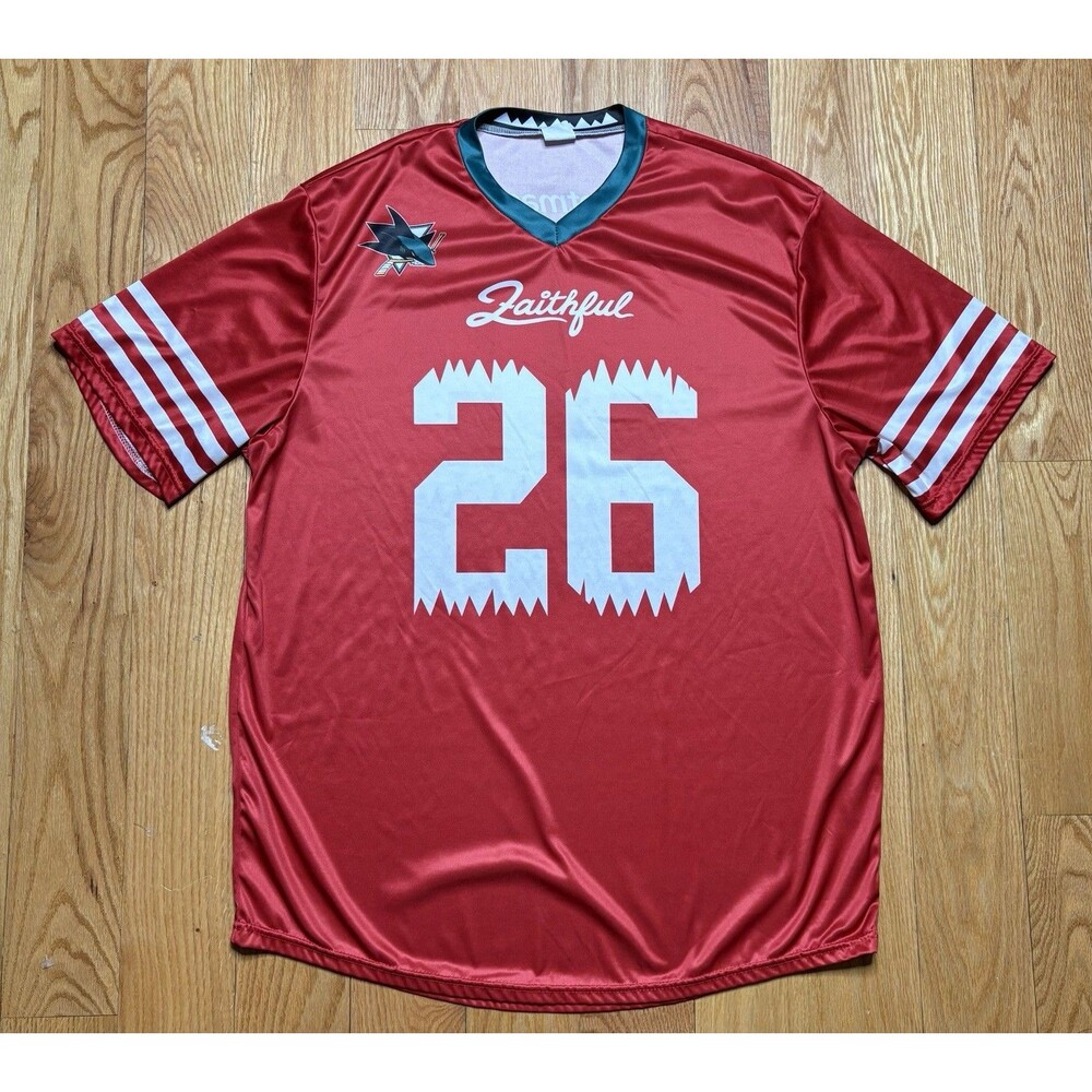 SAN JOSE SHARKS SAN FRANCISCO 49ers MASH-UP JERSEY 1/23/2026 SGA Red White XL